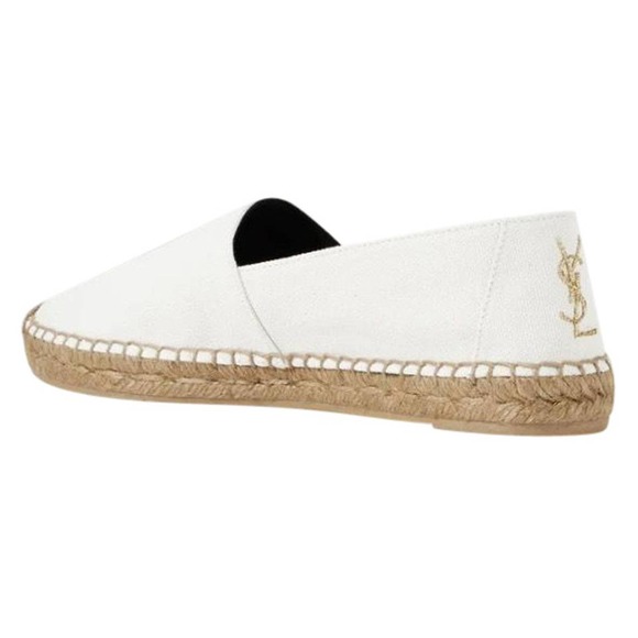 SAINT LAURENT Perseo YSL logo embroidered canvas espadrilles flats - Picture 1 of 5